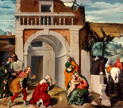 乔瓦尼·巴蒂斯塔·莫罗尼（Giovanni Battista Moroni，约 1525-1578 年）创作的《东方贤士的崇拜》 作者 乔瓦尼·巴蒂斯塔·莫罗尼