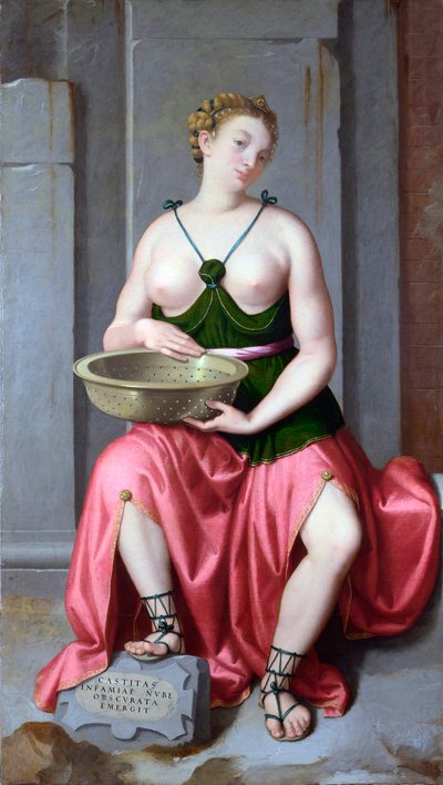 "罗马女贞图齐亚（Tuzia）肖像乔凡-巴蒂斯塔-莫罗尼（1520/25-1578 年）的画作，约 1555 年 伦敦国家美术馆 作者 乔瓦尼·巴蒂斯塔·莫罗尼