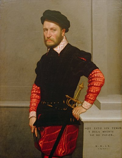 Don Gabriel de la Cueva，阿尔伯克基公爵（1525-71）1560的肖像 作者 乔瓦尼·巴蒂斯塔·莫罗尼