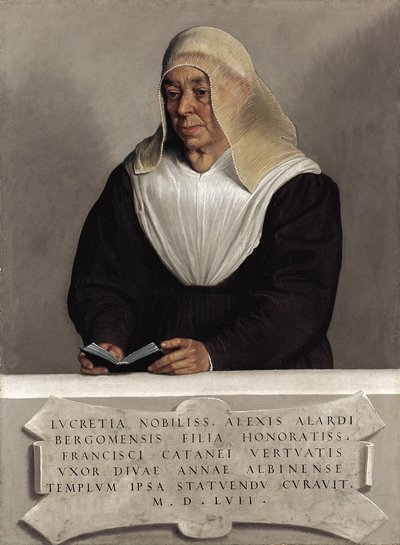 修道院女神卢克雷西亚·韦尔托娃·阿利亚尔迪（c.1557）（布面油画） 作者 乔瓦尼·巴蒂斯塔·莫罗尼