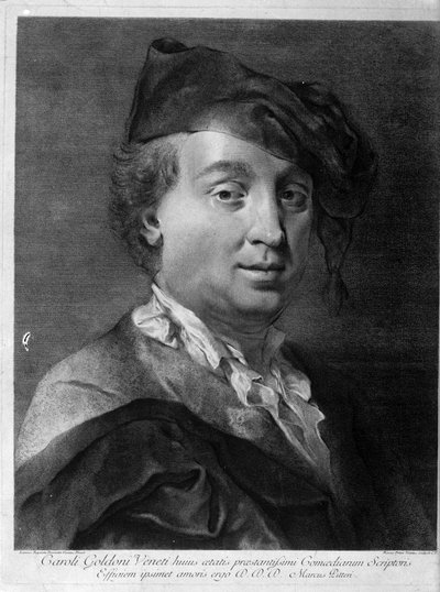 卡洛·戈尔多尼（Carlo Goldoni）1707-1793，十八世纪中叶。 作者 乔凡尼·巴蒂斯塔·皮亚泽塔