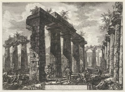 Paestum 的 Paestum 大教堂
仍矗立在佩斯图姆的三座大型建筑遗迹的各种景观（系列标题）
佩斯图古城三座大型建筑遗迹的不同景观 作者 弗朗切斯科·皮拉内西（归因于）
