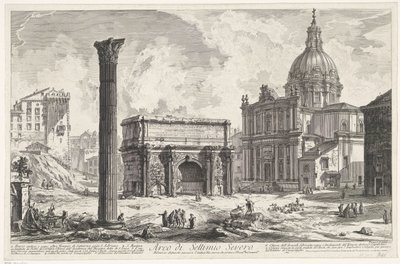 塞普蒂米乌斯-塞维鲁拱门（Boog van Septimius Severus op het Forum Romanum
塞普蒂米乌斯-塞维鲁拱门（......）（物体上的标题）
罗马风景（系列标题）
建筑师皮拉内西（Giambattista Piranesi）绘制并雕刻的罗马风景（系列标题） 作者 乔凡尼·巴蒂斯塔·皮拉涅西