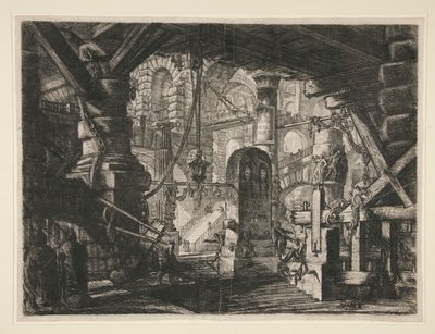 卡尔塞里，XVI：带锁链的码头 作者 Giovanni-Battista Piranesi