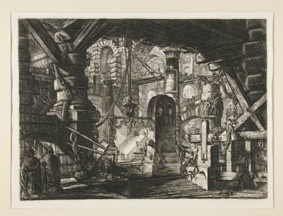 卡尔塞里，XVI：带锁链的码头 作者 Giovanni-Battista Piranesi