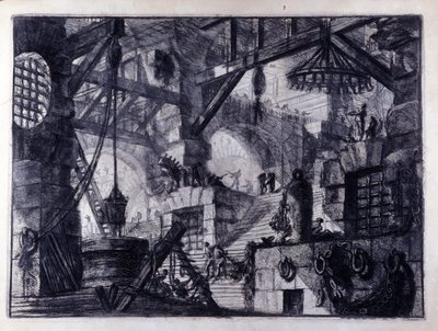 “发明监狱” ”假想监狱的内部视图。 Giovanni Piranesi（称为 Piranese）（1720-1778 年）的绘画。 作者 乔凡尼·巴蒂斯塔·皮拉涅西