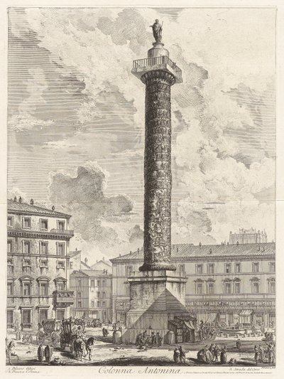 Colonna Antonina（马库斯-奥勒留的圆柱），选自 Vedute di Roma（罗马景色） 作者 乔凡尼·巴蒂斯塔·皮拉涅西