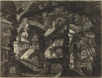 来自 Piranesi, Giovanni Battista (1720-1778) 的系列 The Imaginary Prisons（发明的监狱）。 铜版画，约 1761 年，私人收藏 作者 乔凡尼·巴蒂斯塔·皮拉涅西