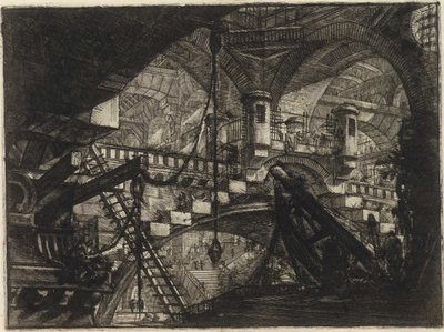 来自 Piranesi, Giovanni Battista (1720-1778) 的系列 The Imaginary Prisons（发明的监狱）。 铜版画，约 1761 年，私人收藏 作者 乔凡尼·巴蒂斯塔·皮拉涅西