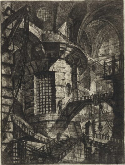 来自 Piranesi, Giovanni Battista (1720-1778) 的系列 The Imaginary Prisons（发明的监狱）。 铜版画，约 1761 年，私人收藏 作者 乔凡尼·巴蒂斯塔·皮拉涅西