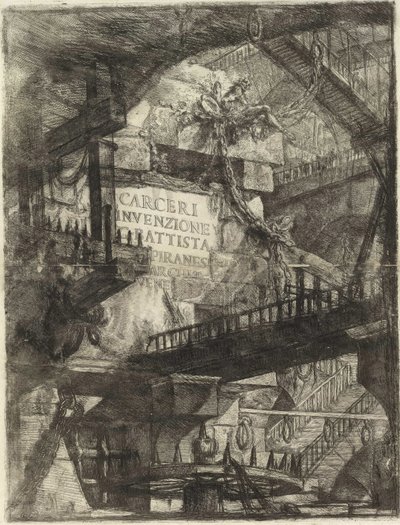 来自 Piranesi, Giovanni Battista (1720-1778) 的系列 The Imaginary Prisons（发明的监狱）。 铜版画，约 1761 年，私人收藏 作者 乔凡尼·巴蒂斯塔·皮拉涅西