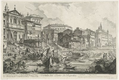 罗马里佩塔港 里佩塔港景观（物体上的标题） Gezichten op Rome（系列标题） 由 Ve(nez)iano 建筑师 Giambattista Piranesi 绘制和雕刻的罗马景观（系列标题） 作者 乔凡尼·巴蒂斯塔·皮拉涅西