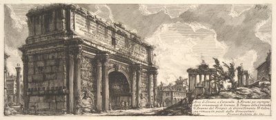 塞普蒂米乌斯-塞维鲁的拱门 Arco di Severo, e Caracalla, 约1756年。 作者 乔凡尼·巴蒂斯塔·皮拉涅西