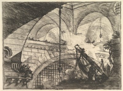 带有贝壳装饰物的拱门，来自Carceri dinvenzione Imaginary Prisons，ca。 1749-50。 作者 乔凡尼·巴蒂斯塔·皮拉涅西