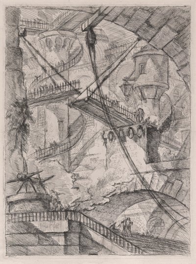 吊桥，来自卡尔塞里 d 作者 Giovanni-Battista Piranesi