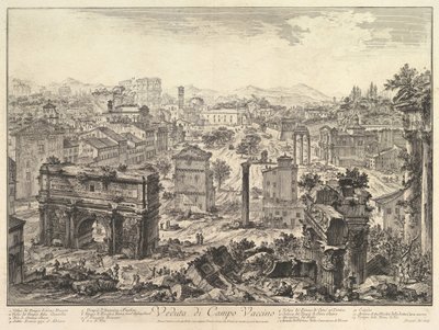 来自国会大厦的罗马广场（Romanum）或坎波·瓦契诺（Campo Vaccino），塞普蒂米乌斯拱门（... 1775年。 作者 乔凡尼·巴蒂斯塔·皮拉涅西