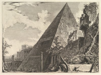 盖乌斯·塞斯蒂乌斯金字塔，出自Vedute di Roma Roman Views，ca。 1756。 作者 乔凡尼·巴蒂斯塔·皮拉涅西