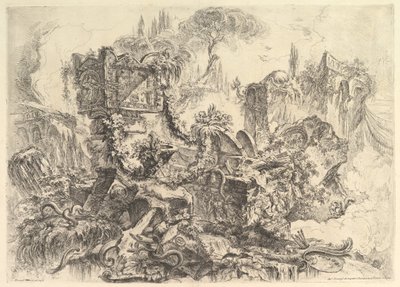 大约在Grotteschi Grotesques的Nero墓1748年。 作者 乔凡尼·巴蒂斯塔·皮拉涅西