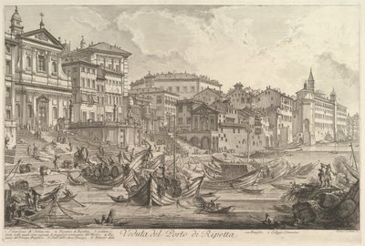 较小的港口，称为Porto di Rawtta港口。 1753。 作者 乔凡尼·巴蒂斯塔·皮拉涅西