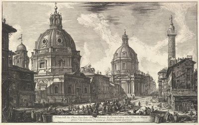 Trajans柱附近的两座教堂，S。Maria di Loreto和Santissimo Nome di Maria Ve ...，ca。 1762。 作者 乔凡尼·巴蒂斯塔·皮拉涅西