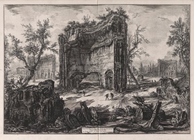 Veduta degli Avanzi delle Fabbriche del Secondo Piano delle Terme di Tito（《提图斯浴场二层建筑遗迹景观》），选自 Vedute di Roma（《罗马景观》）。 作者 Giovanni-Battista Piranesi