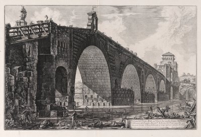 罗马外两英里台伯河上的米尔维安桥，选自《罗马风光 作者 Giovanni-Battista Piranesi