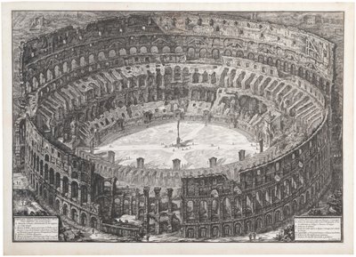 被称为斗兽场的弗拉维亚圆形剧场的景色，1776年。 作者 乔凡尼·巴蒂斯塔·皮拉涅西