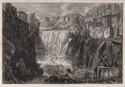 蒂沃利瀑布景观，选自《罗马风光 作者 Giovanni-Battista Piranesi