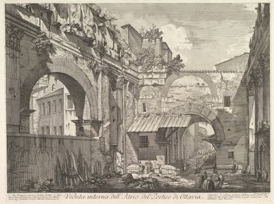 奥塔维亚门廊中庭的内部视图门廊中庭的内部视图...，1760年。 作者 乔凡尼·巴蒂斯塔·皮拉涅西