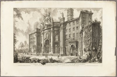 耶路撒冷圣十字大教堂外墙景观，选自《罗马风光 作者 Giovanni-Battista Piranesi