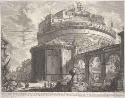 哈德良皇帝的陵墓景象，现在称为圣安杰洛城堡......，约1756年。 作者 乔凡尼·巴蒂斯塔·皮拉涅西