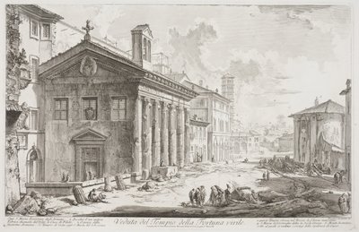 Fortuna Virilis庙的视图，现在是S. Maria Egizziaca亚美尼亚教堂，约1760-78年（蚀刻） 作者 乔凡尼·巴蒂斯塔·皮拉涅西