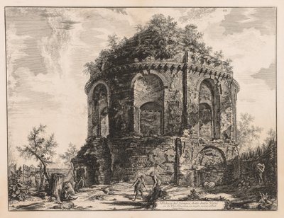 罗马的景色：蒂沃利附近的所谓的咳嗽神庙，1763年。 作者 乔凡尼·巴蒂斯塔·皮拉涅西