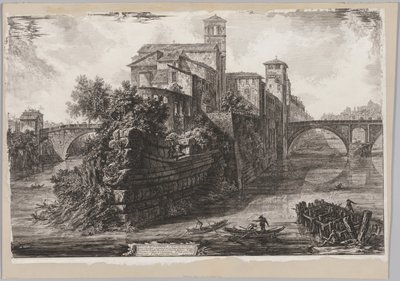 罗马的景色：The Isola Tiberina，1775年。 作者 乔凡尼·巴蒂斯塔·皮拉涅西