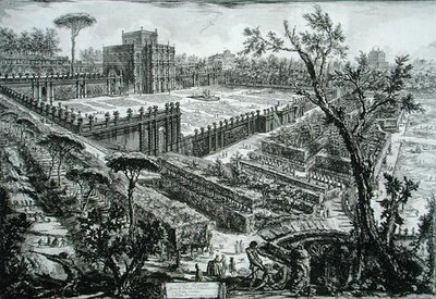 潘菲利别墅，出自《Opere Varie di Architettura, Prospettive, Grotteschi, Antichita》，1743年出版（雕刻）。 作者 乔凡尼·巴蒂斯塔·皮拉涅西