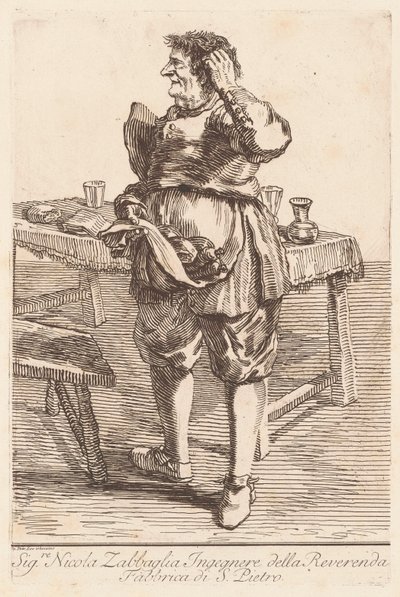 尼古拉-扎巴利亚先生 作者 Giovanni Battista Piranesi，模仿 Pier Leone Ghezzi