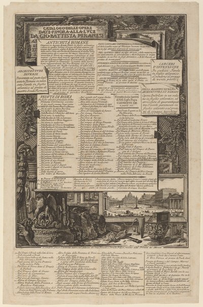 吉奥-巴蒂斯塔-皮拉内西迄今为止赠送给 Lvce 的作品目录 作者 Giovanni Battista Piranesi and Francesco Piranesi