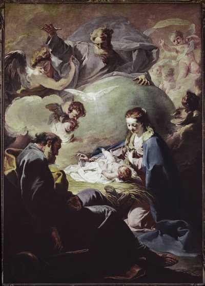 Nativity with the Almighty and the Holy Spirit. (oil on canvas, circa 1740) 作者 乔凡尼·巴蒂斯塔·皮托尼