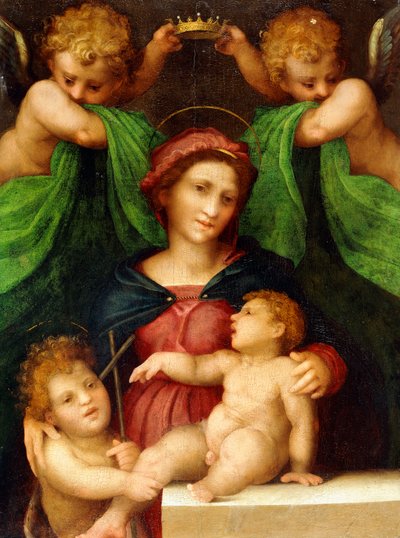 圣母与圣洗者圣约翰和两个天使的孩子，约1512年 作者 Giovanni Battista Rosso Fiorentino