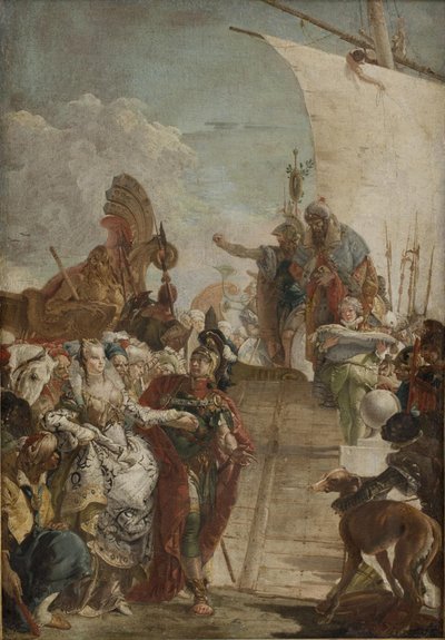 安东尼带领克莉奥佩特拉上船 作者 Giovanni Battista Tiepolo