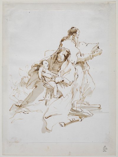 神圣家族与圣约瑟夫·雷丁（Saint Joseph Reading），约1757年 作者 乔凡尼·巴蒂斯塔·提埃波罗