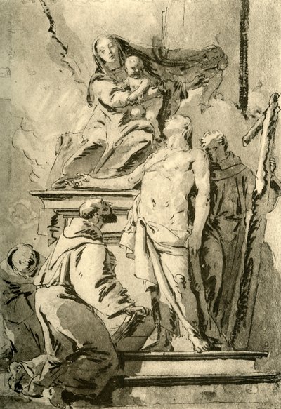 麦当娜（Madonna）于18928年中期与圣徒一起登基 作者 乔凡尼·巴蒂斯塔·提埃波罗