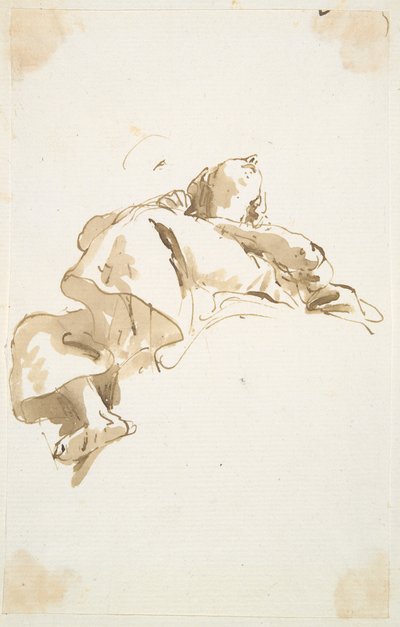 从下往上看的卧姿女性 作者 Giovanni-Battista Tiepolo