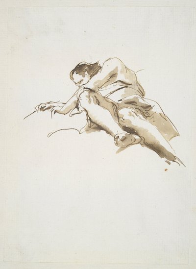 从下往上看的男性卧姿 作者 Giovanni-Battista Tiepolo