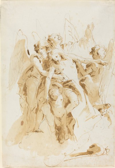 抹大拉的圣玛丽被天使托起 作者 Giovanni Battista Tiepolo