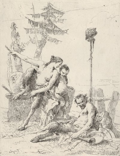 Satyr Family Pan and his Family，来自Scherzi，约1743-50。 作者 乔凡尼·巴蒂斯塔·提埃波罗