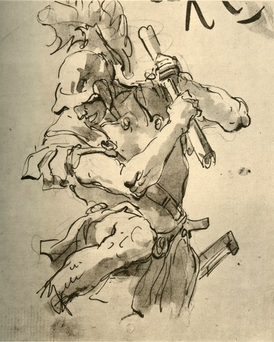 1928年，士兵抬起手臂进行罢工，1928年 作者 乔凡尼·巴蒂斯塔·提埃波罗