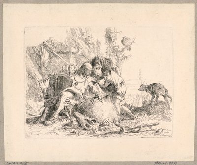 两个哲学家和一个男孩》，选自《幻想曲》第 22 版 作者 Giovanni Battista Tiepolo
