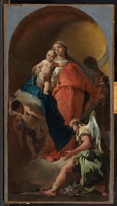 圣母子与天使，c.1725-28 作者 乔凡尼·巴蒂斯塔·提埃波罗