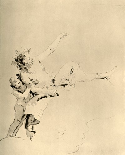 1928年，女子躺在云层上，并得到丘比特的支持，1928年 作者 乔凡尼·巴蒂斯塔·提埃波罗